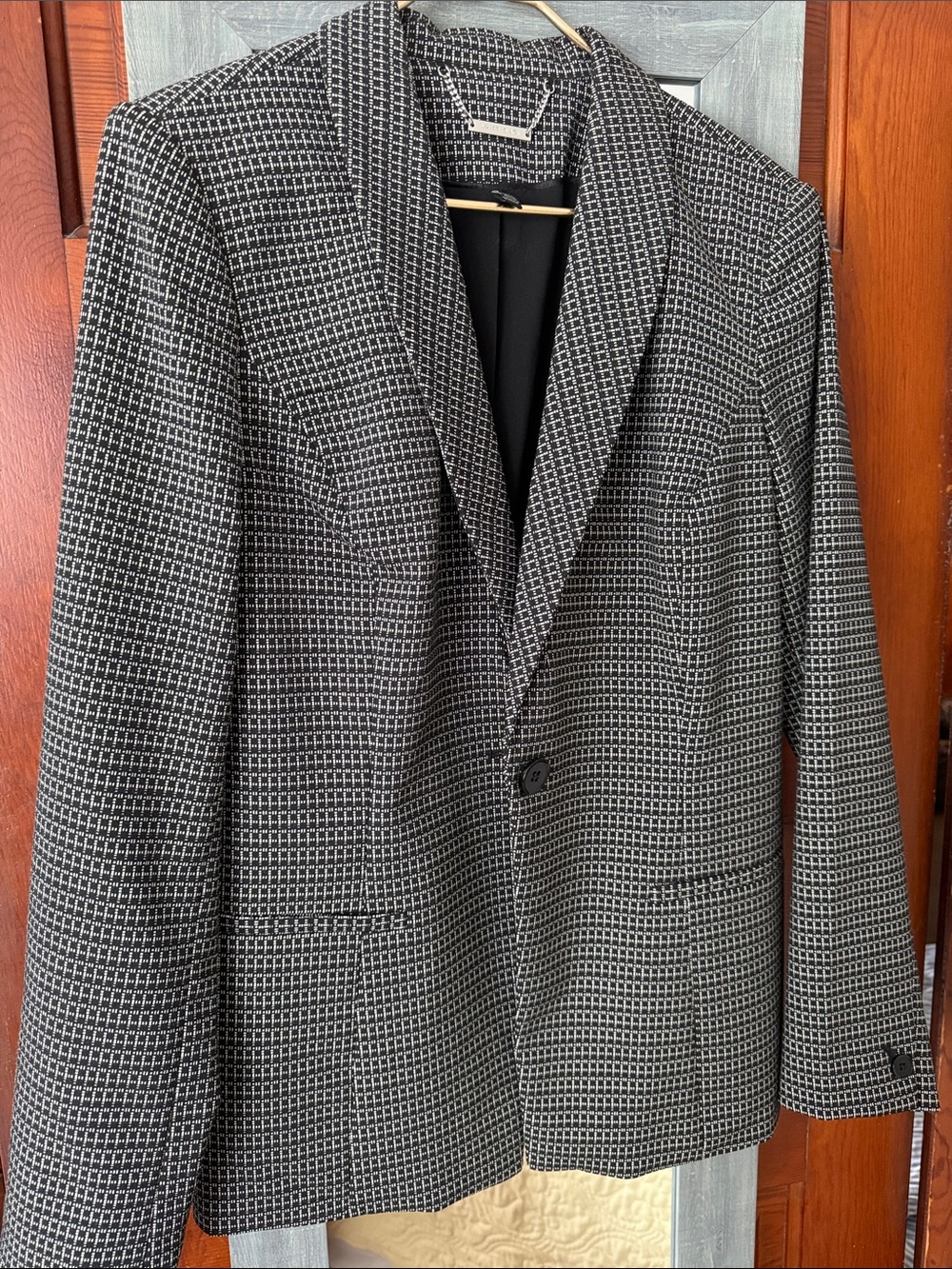 White House Black Market Black and White Patterned Women's Blazer